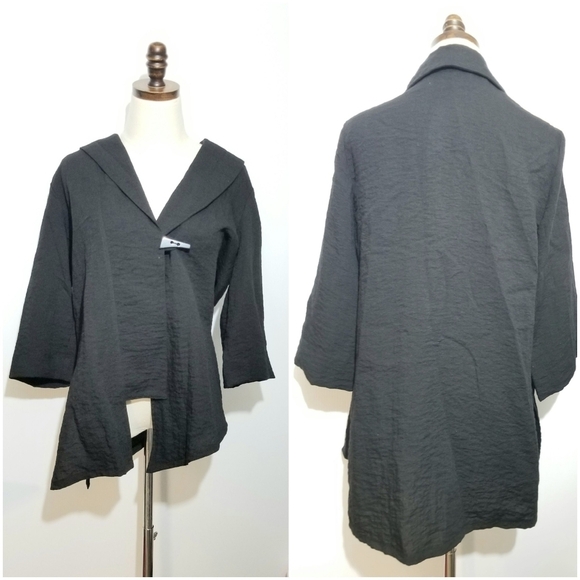 Gump's Black Kimono Cardigan, Single button, Fits M-L - Picture 1 of 10